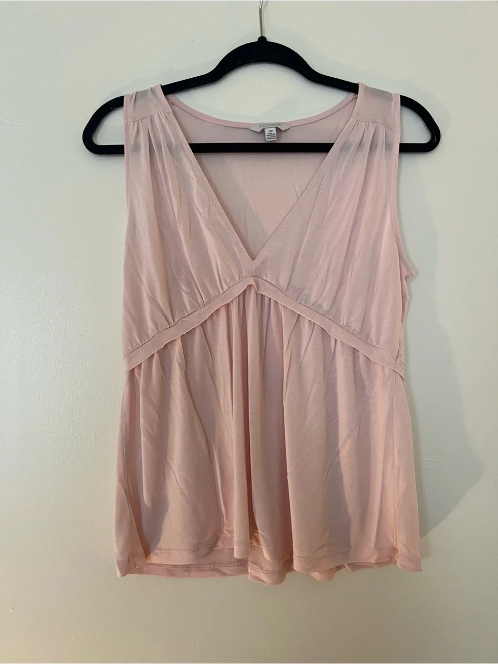 Lucky Brand Blush Pink Sleeveless Empire Waist Babydoll Top Size Small